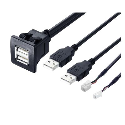 4 6 Pin to Dual USB Female Dash Board Mount Panel Extension Shielded Cable Adapter Stand Fit Compatible Car Rad1o Andro1d Multimedia Player (Color : E)