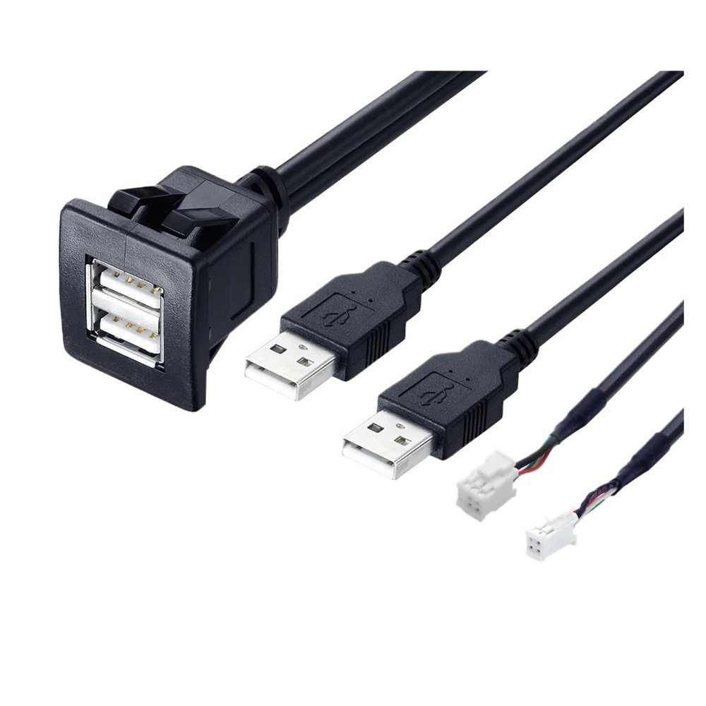 4 6 Pin to Dual USB Female Dash Board Mount Panel Extension Shielded Cable Adapter Stand Fit Compatible Car Rad1o Andro1d Multimedia Player (Color : E)