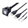 4 6 Pin to Dual USB Female Dash Board Mount Panel Extension Shielded Cable Adapter Stand Fit Compatible Car Rad1o Andro1d Multimedia Player (Color : E) view 1