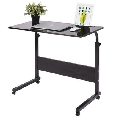 BQSCHTQS Lap Desk, Mobile Laptop Table Standing Height Adjustable Computer Desk Laptop Table for Home Sofa and Bed 40x60x(67-80) cm (Black)