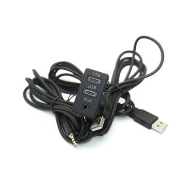 PriaRi Car Extension DIY Dash Flush Mount 3.5mm AUX USB Type C Port Switch Panel Cable Adapter (Color : Two - TypeC - AUX)