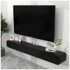 Floating TV Shelf, Entertainment Center Wall Mounted Media Console, for Cable Box/Game Console Streaming Media Equipment (Color : Black, Size : 120cm) view 1