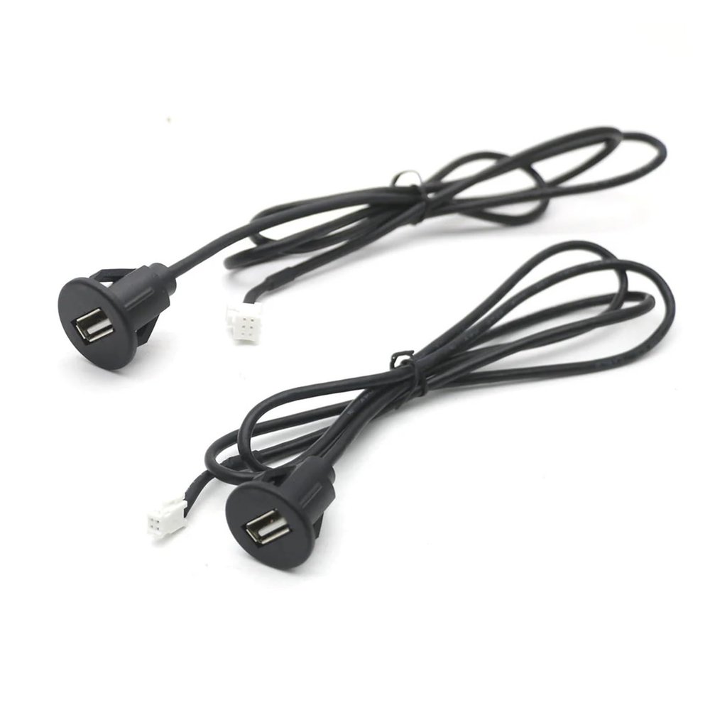 4 6 Pin to Dual USB Female Dash Board Mount Panel Extension Shielded Cable Adapter Stand Fit Compatible Car Rad1o Andro1d Multimedia Player (Color : C)