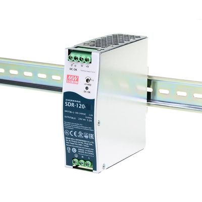 Mean Well SDR 120W 24V 5A Switching Power Supply AC-DC Single Output DIN Rail SDR-120-24