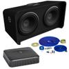 Infinity REFERENCE1200D Reference Series Dual 12 Slip Stream Ported Enclosure 2ohm with Reference6001A Mono Amplifier 600 Watt RMS and OFC Wiring Kit view 1