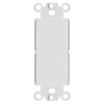 Big-A - Blank Decorative Wall Plate 1-Gang Keystone Decorator Insert, Keystone Jack Single Gang Wall Plate - White