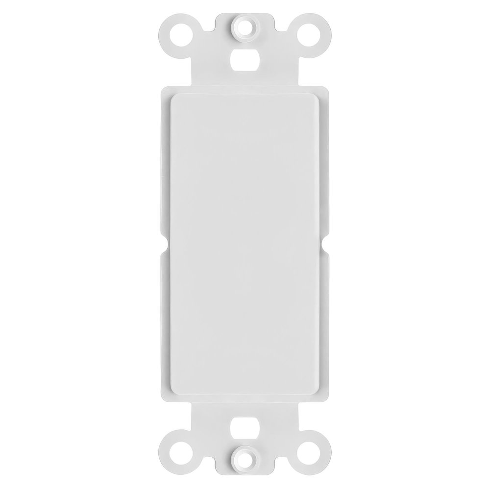 Big-A - Blank Decorative Wall Plate 1-Gang Keystone Decorator Insert, Keystone Jack Single Gang Wall Plate - White