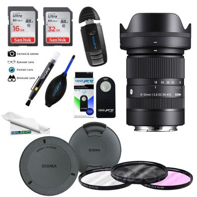 Sigma 18-50mm f/2.8 DC DN Contemporary Lens for Sony E + Deal-Expo Pro Accessories Bundle...