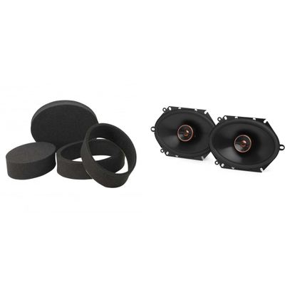 Infinity Reference Series 1 Pair REF687F 5x7/6x8 2-Way Coax Set with RKFR5768 Roadkill Fast Rings 5x7 & 6x8