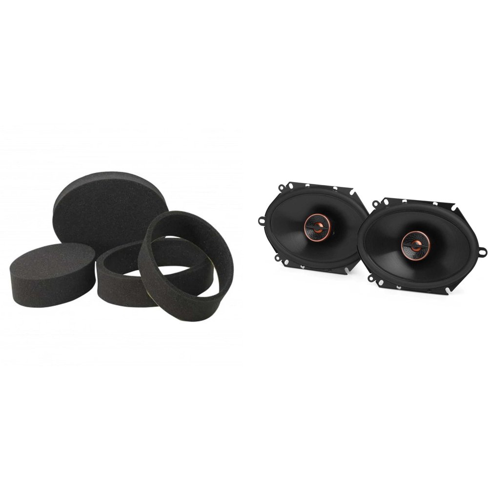 Infinity Reference Series 1 Pair REF687F 5x7/6x8 2-Way Coax Set with RKFR5768 Roadkill Fast Rings 5x7 & 6x8
