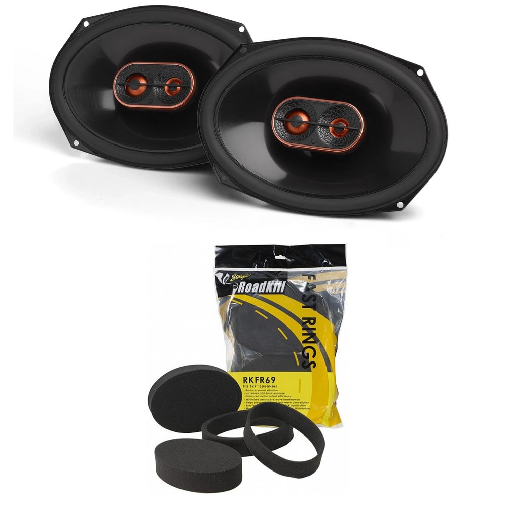Infinity Reference Series 1 Pair REF697MF 6x9 2-Way Coax Set with RKFR69 Roadkill Fast Rings 6x9