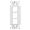 Big-A - 25 Pack 3 Port Decorator Wall Plate 1-Gang Keystone Decorative Insert, Keystone Jack Single Gang Wall Plate - White view 2