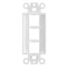 Big-A - 25 Pack 3 Port Decorator Wall Plate 1-Gang Keystone Decorative Insert, Keystone Jack Single Gang Wall Plate - White view 3
