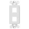 Big-A - 25 Pack 2 Port Decora Wall Plate 1-Gang Keystone Decora Insert, Jack Single Gang Decora Wall Plate - White view 2