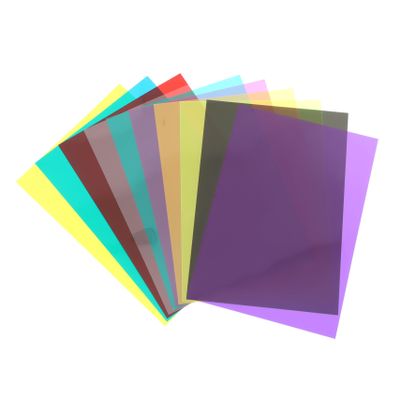 10pcs Light Gel Filters Transparent PVC Color Sheets for Photography Video Stage Lighting and Dj Versatile Film for Color Mixing and Effects