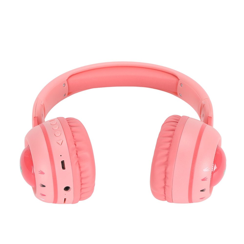 5.0 Headphones for Kids, Comfortable Ear Pads, Portable Detachable Microphone, RGB Lighting, HiFi Stereo, Headphones for Kids for Online Classes (Pink)