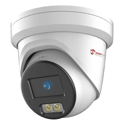Anpviz 4MP PoE IP Camera Outdoor, Perimeter Protection, 0.0008Lux@F1.0 Starlight Color Night Vision 100FT, Human/Vehicle Detection, Metal Turret Security Camera, 130dB WDR, IP67, IPC-D3443WD-SV