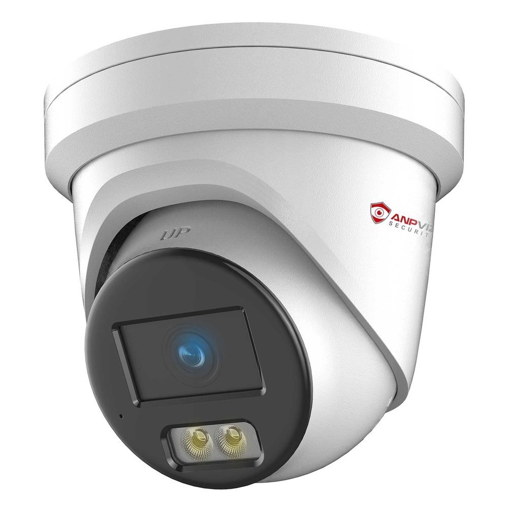Anpviz 4MP PoE IP Camera Outdoor, Perimeter Protection, 0.0008Lux@F1.0 Starlight Color Night Vision 100FT, Human/Vehicle Detection, Metal Turret Security Camera, 130dB WDR, IP67, IPC-D3443WD-SV