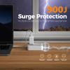 Surge Protector Long Extension Cord 25FT, TESSAN Flat Plug Power Strip with 4 Outlets 3 USB Ports (1 USB C), 900 Joules Protection, Multiple Wall Outlet Extender Suitable for Home Office Dorm, Grey view 2
