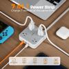 Surge Protector Long Extension Cord 25FT, TESSAN Flat Plug Power Strip with 4 Outlets 3 USB Ports (1 USB C), 900 Joules Protection, Multiple Wall Outlet Extender Suitable for Home Office Dorm, Grey view 3