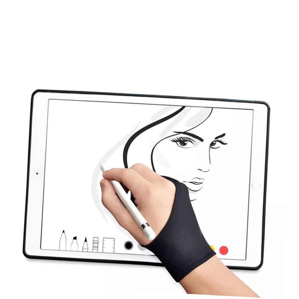 TEHAUX Drawing Glove for Tablet 2pcs Artist Gloves Fingertip Covers Comfortable and Breathable Red Ideal for Sketching and Painting