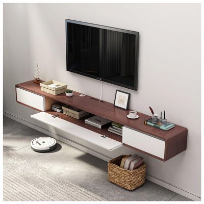 Floating TV Stand, Wall Mounted Entertainment Center Floating Cabinet, Media Console Storage Hutch Under TV, for Living Room (Color : White, Size : 180cm)