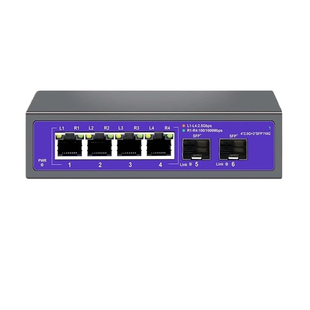 ALOUTSNOC 4-Port Multi-Gigabit 2.5Gbps Unmanaged Plug and Play Network Ethernet 2.5G Switch (Color : US Plug)