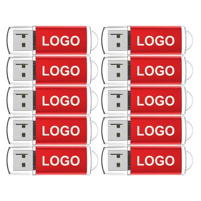 Customized Quality USB Flash Drives with Personalized Logos for Mass Customization - as Corporate and Personal Gifts, Promotional Gifts, Exhibition Gifts (Red, 2GB*10PACK)