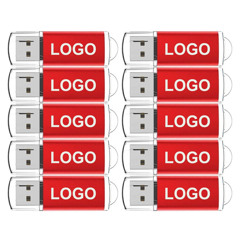 Customized Quality USB Flash Drives with Personalized Logos for Mass Customization - as Corporate and Personal Gifts, Promotional Gifts, Exhibition Gifts (Red, 2GB*10PACK)