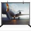 chnywork 7x5ft Business Jet Plane Backdrop Luxury Business Trip Jet Plane Parking on Airport Background for Travel Theme Party Decorations Photo Booth Studio Props Wallpaper view 3