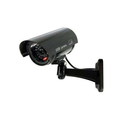 Fake Security Camera, Saikiot Dummy CCTV Surveillance System with Realistic Red Flashing Lights and Warning Sticker Indoor Outdoor Protect