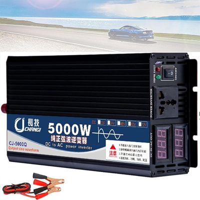 3000W 4000W 5000W Pure Sine Wave Inverter Power Inverter DC 12V 24V 48V 60V to AC 110V 220V Outlets Car Inverter Converter for RV Truck Car Solar System Travel Camping,5000W-60Vto220V