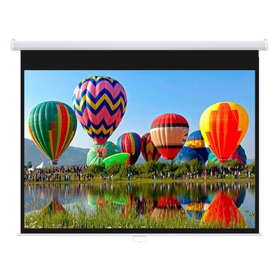 Xnyaizyc Projector Screen Manual Pull Down 60/72 inch 16:9, 4:3 Projection Screen Auto-Locking Retractable, Indoor Outdoor 4K HD Wrinkle-Free Screen for Home Theater Office School (Size : 60" (16:9))