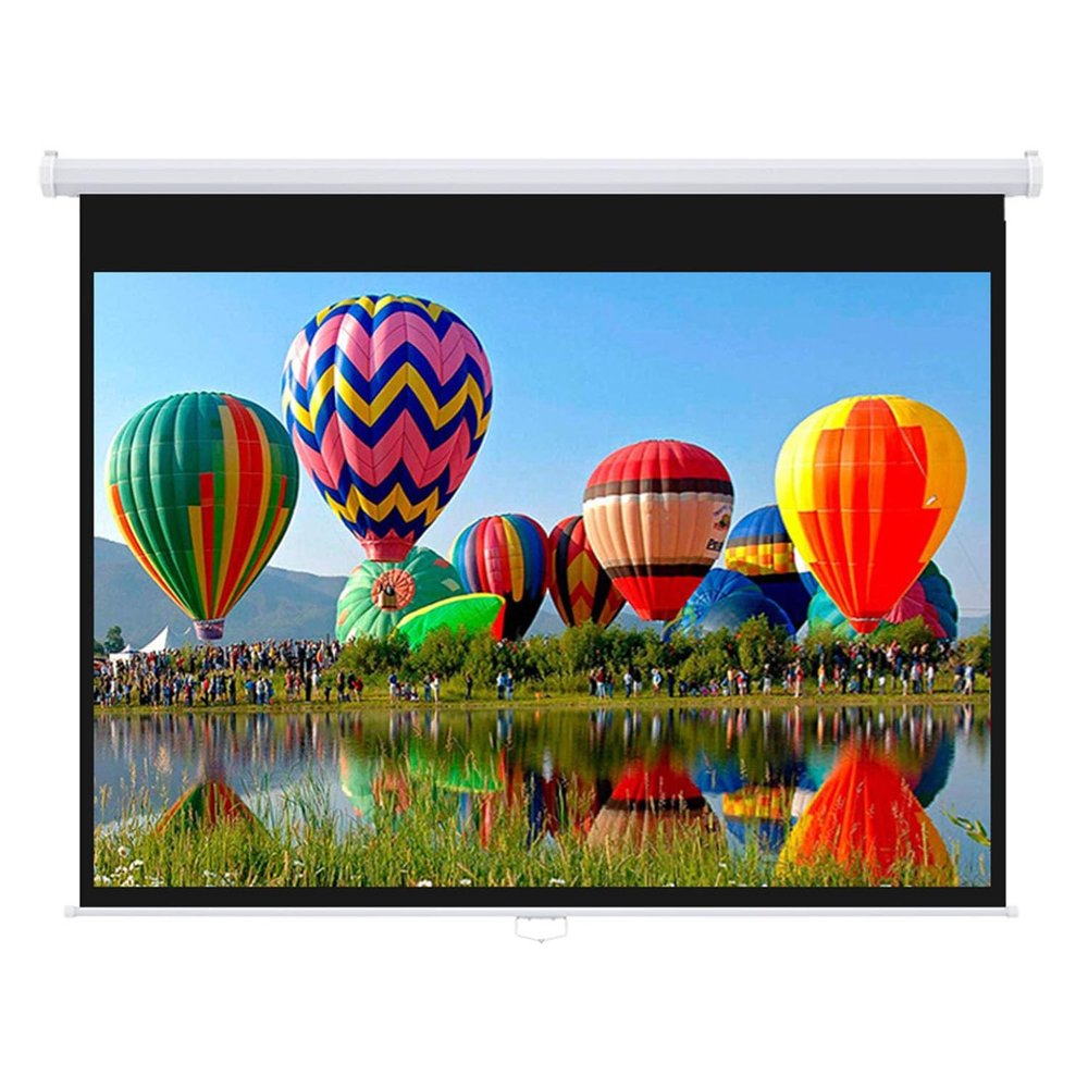 Xnyaizyc Projector Screen Manual Pull Down 60/72 inch 16:9, 4:3 Projection Screen Auto-Locking Retractable, Indoor Outdoor 4K HD Wrinkle-Free Screen for Home Theater Office School (Size : 60" (16:9))
