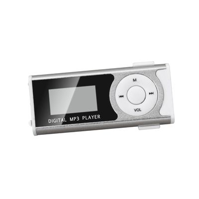 Mini Mp3 Player 16gb Support Led Flashlight USB Audio Player Silver Compact Size