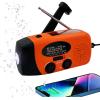 5000mAh Hand Crank Emergency Weather Radio, am fm noaa Solar Radio with Led Flashlight and Earphone Jack, Charger for Smartphone, USB-C Cable/Self Powered with SOS Alarm (Orange) view 1