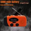 5000mAh Hand Crank Emergency Weather Radio, am fm noaa Solar Radio with Led Flashlight and Earphone Jack, Charger for Smartphone, USB-C Cable/Self Powered with SOS Alarm (Orange) view 2