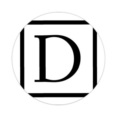 Luckluccy Initial Letter D Vinyl Decal Sticker 50 Pieces Monogram Balck Square Vinyl Stickers Family Inital Durable Round Decal Stickers for Laptop Skateboard Phone Computer Luggage 4inch