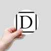 Luckluccy Initial Letter D Vinyl Decal Sticker 50 Pieces Monogram Balck Square Vinyl Stickers Family Inital Durable Round Decal Stickers for Laptop Skateboard Phone Computer Luggage 4inch view 2