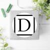 Luckluccy Initial Letter D Vinyl Decal Sticker 50 Pieces Monogram Balck Square Vinyl Stickers Family Inital Durable Round Decal Stickers for Laptop Skateboard Phone Computer Luggage 4inch view 4