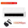 10/100/1000Mbps Mini Gigabit Network Switch 5-Port Ethernet Switch Internet Splitter Desktop RJ45 Hub (Color : 1000M US White) view 2