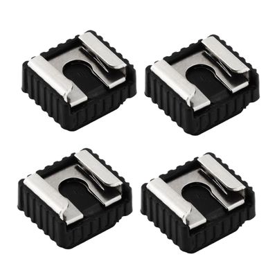 Veemoon 4pcs Flash Light Holder Adapter Durable Hot Shoe Socket for Camera Accessories Compact and Portable Lamp Base Fittings for Stabilizers Black