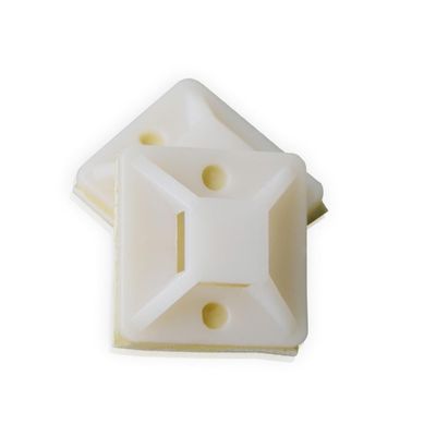 Homoyoyo 100pcs Self-adhesive Cable Tie Mounts Nylon Zip Tie Holders for Wire Management Easy to Install for Organization White