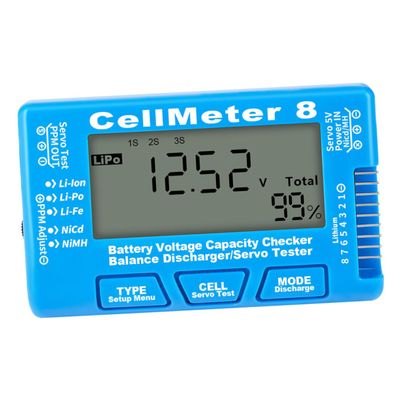 ETHZZLE Battery Tester LCD Backlight Compact Voltage Checker for Li-ion Li-po Nimh Material for Battery Capacity Monitoring