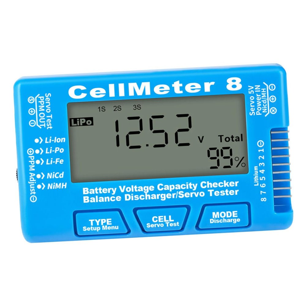 ETHZZLE Battery Tester LCD Backlight Compact Voltage Checker for Li-ion Li-po Nimh Material for Battery Capacity Monitoring