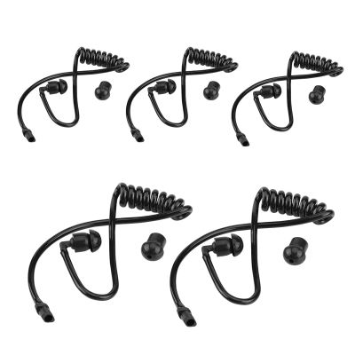 Black Replacement Coiled Ear Tube for, Ear Piece for, Black Ear Piece for for, Sound Tubes, Flexible Design, Materials, 5 Line Conduits, 5 Replace Earbuds