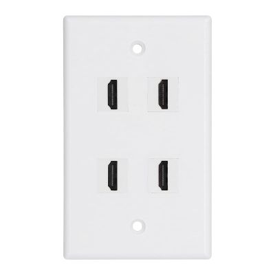 TANIQIACA 4 HD Multimedia Interface Wall Plate US Standard ABS Outlet Panel for AV Receiver Home Theater System