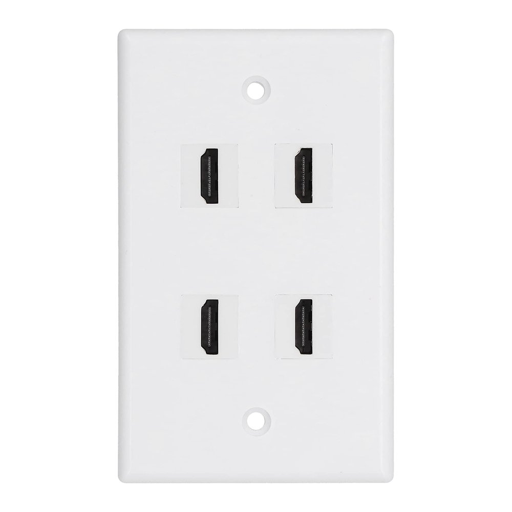 TANIQIACA 4 HD Multimedia Interface Wall Plate US Standard ABS Outlet Panel for AV Receiver Home Theater System