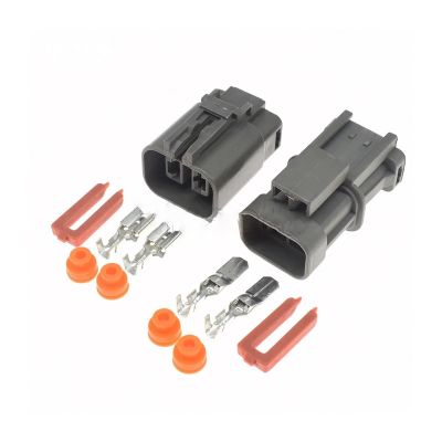 Milkweed Multi-Purpose 1/5/10/20 Kits Grey 6.3mm 2 Holes Male Female Waterproof Engine Cooling Fan Plug Auto Generator Plug 7223-6224-40 7122-6224-40 (Color : Male Female Set, Size : 5Sets)