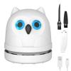 Hallocool Mini Desktop Vacuum Cleaner Owl Desk Vacuum Cleaner Cute Desk Vacuum Sweeper for Cleaning Eraser Waste, Crumbs, Hair, Paper Scraps on Computer Piano Keyboard Countertop Car view 1